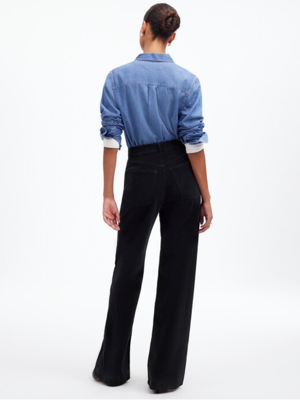 NWT Madewell Superwide-Leg Pants in Corduroy Black sz 30 - Picture 10 of 10